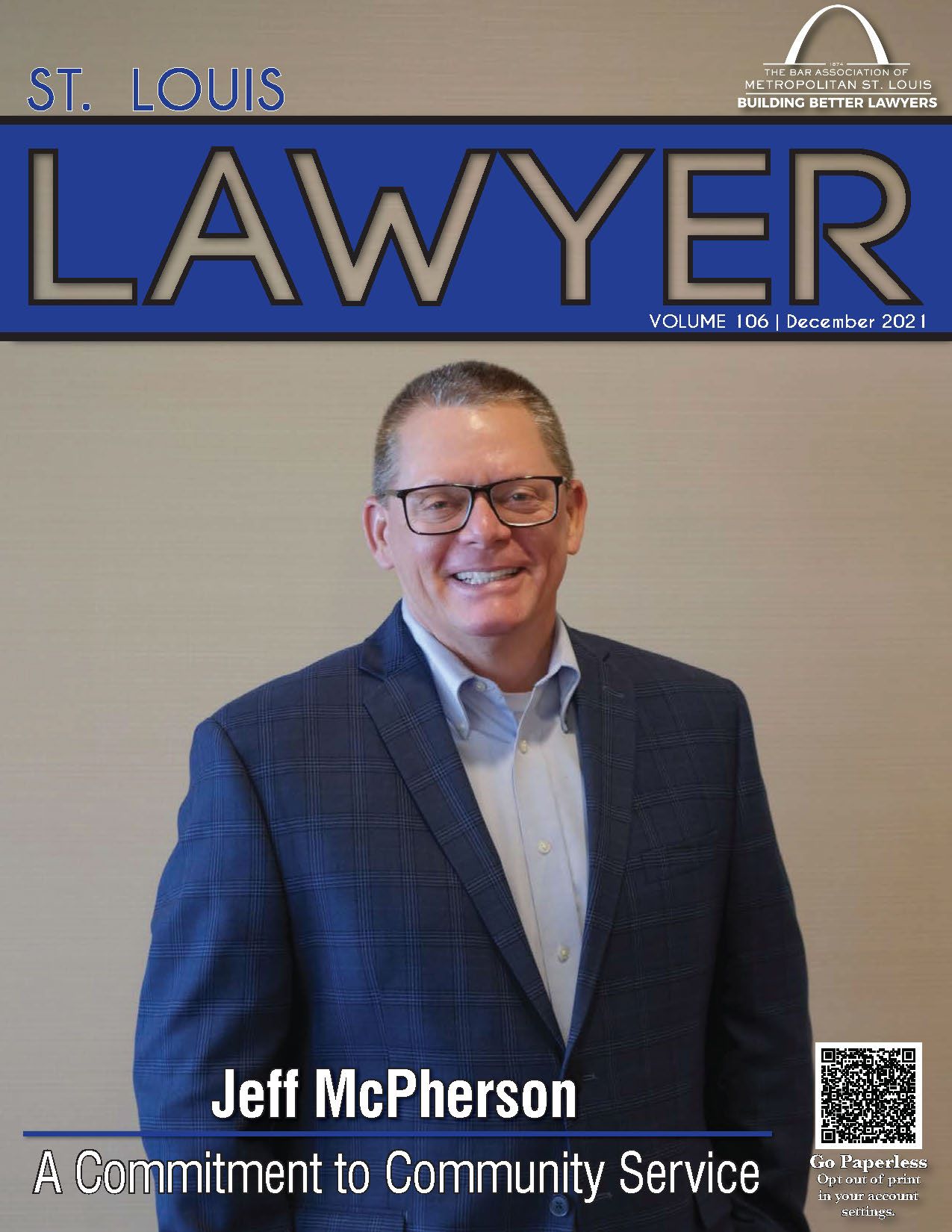 Cover photo of the December 2021 issue of the St. Louis Lawyer magazine
