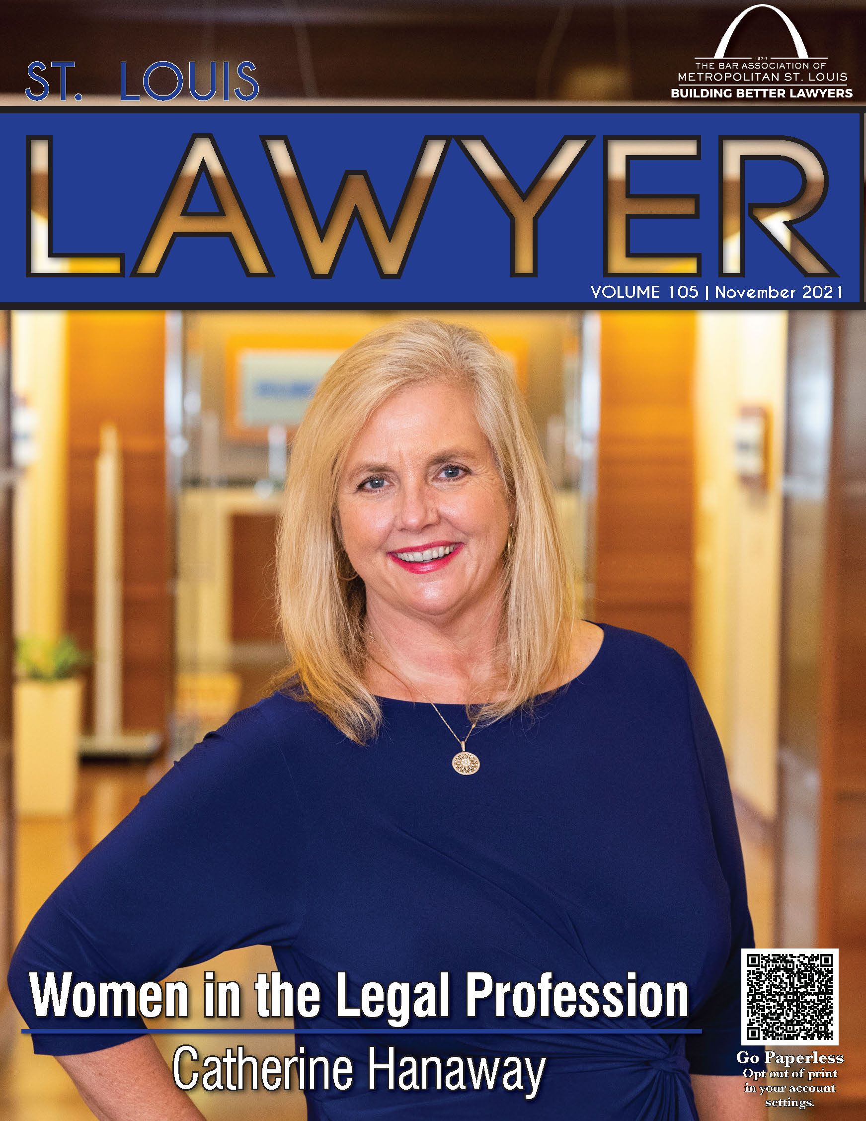 Cover photo of the November 2021 issue of the St. Louis Lawyer magazine